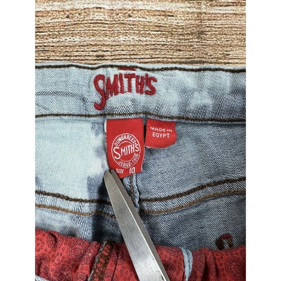 Smiths Acid Wash Straight Leg Jeans Women Size 10 Denim Casual Pants - Stretch - Picture 4 of 9